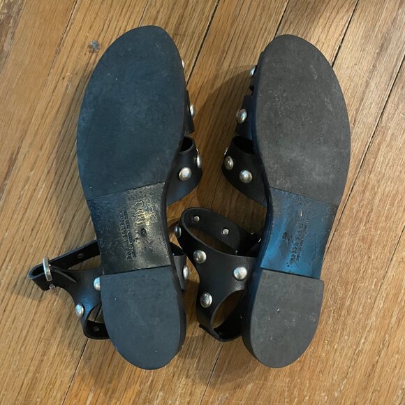 SERA FISHERMAN SANDAL - Black Calf with Studs - Picture 4 of 4